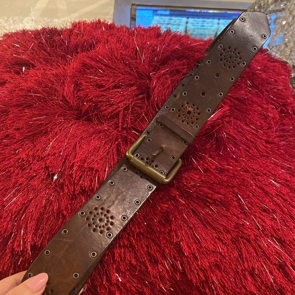 American eagle Brown Leather Belt with Brass Buckle size M - Picture 4 of 4